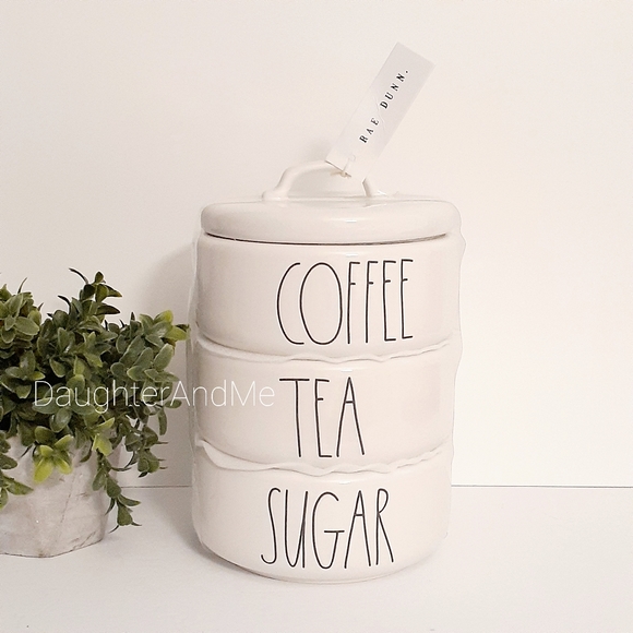 Rae Dunn Other - RAE DUNN LL "COFFEE" "TEA" "SUGAR" Stackab…